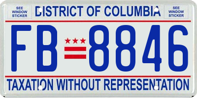 DC license plate FB8846