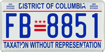 DC license plate FB8851