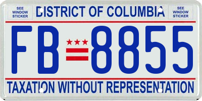 DC license plate FB8855