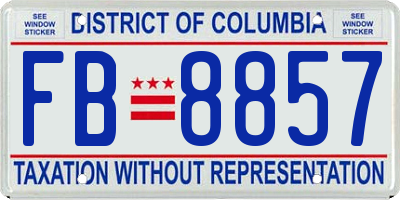 DC license plate FB8857