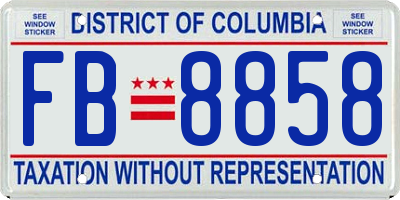 DC license plate FB8858