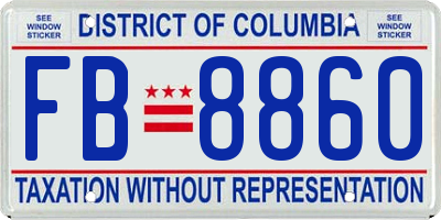 DC license plate FB8860