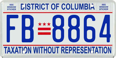 DC license plate FB8864