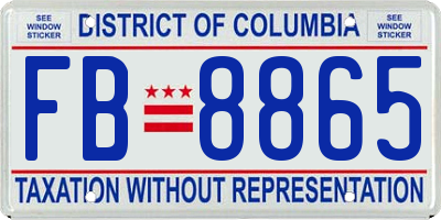 DC license plate FB8865