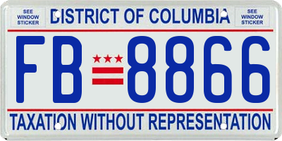 DC license plate FB8866