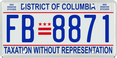 DC license plate FB8871