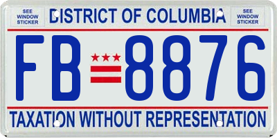 DC license plate FB8876