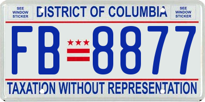 DC license plate FB8877