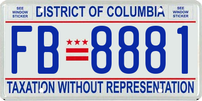 DC license plate FB8881