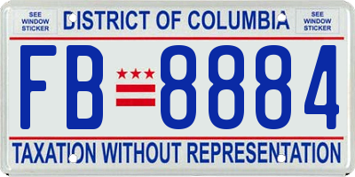 DC license plate FB8884