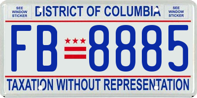 DC license plate FB8885