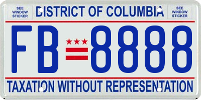 DC license plate FB8888