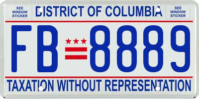 DC license plate FB8889