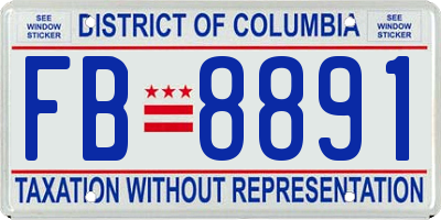 DC license plate FB8891