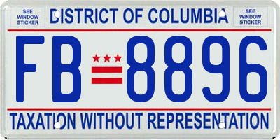 DC license plate FB8896