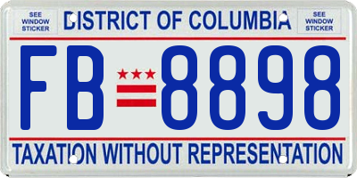 DC license plate FB8898