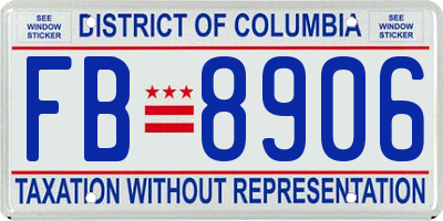 DC license plate FB8906