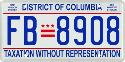 DC license plate FB8908