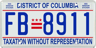 DC license plate FB8911