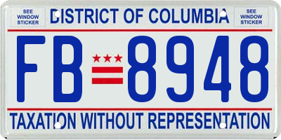 DC license plate FB8948