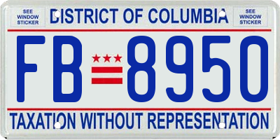 DC license plate FB8950