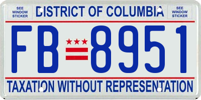 DC license plate FB8951