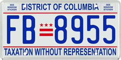 DC license plate FB8955