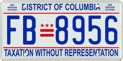 DC license plate FB8956