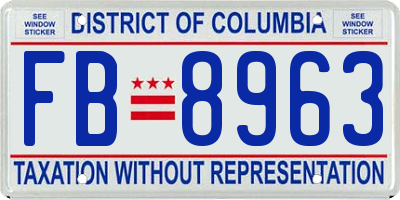 DC license plate FB8963