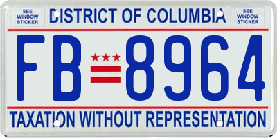 DC license plate FB8964