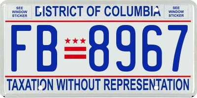 DC license plate FB8967