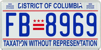 DC license plate FB8969