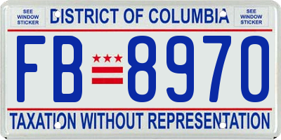 DC license plate FB8970