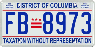 DC license plate FB8973