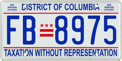 DC license plate FB8975