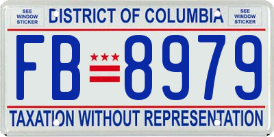 DC license plate FB8979