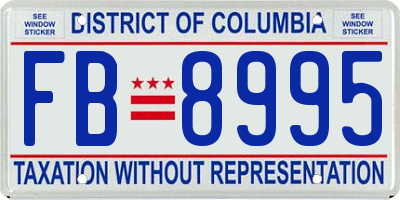 DC license plate FB8995