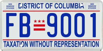 DC license plate FB9001