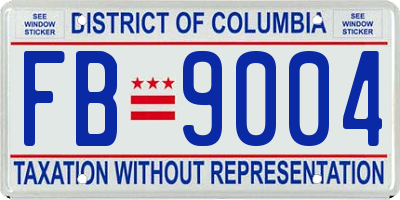 DC license plate FB9004