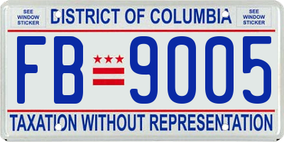 DC license plate FB9005