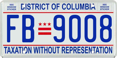 DC license plate FB9008