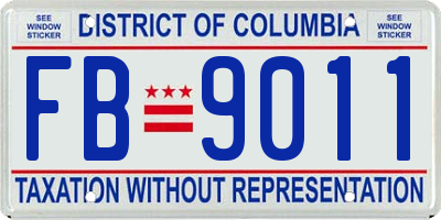 DC license plate FB9011