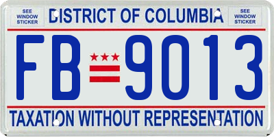 DC license plate FB9013