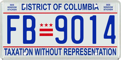 DC license plate FB9014