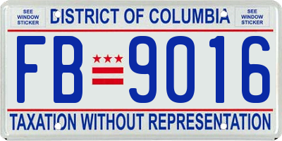 DC license plate FB9016