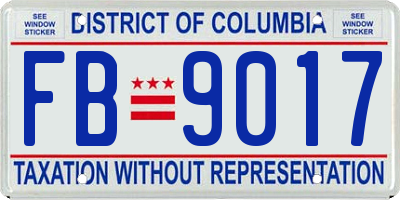 DC license plate FB9017