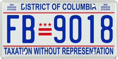 DC license plate FB9018