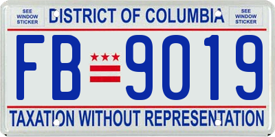 DC license plate FB9019