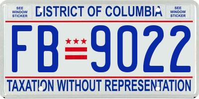 DC license plate FB9022