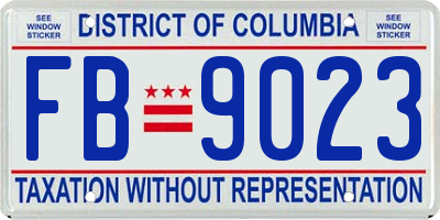 DC license plate FB9023